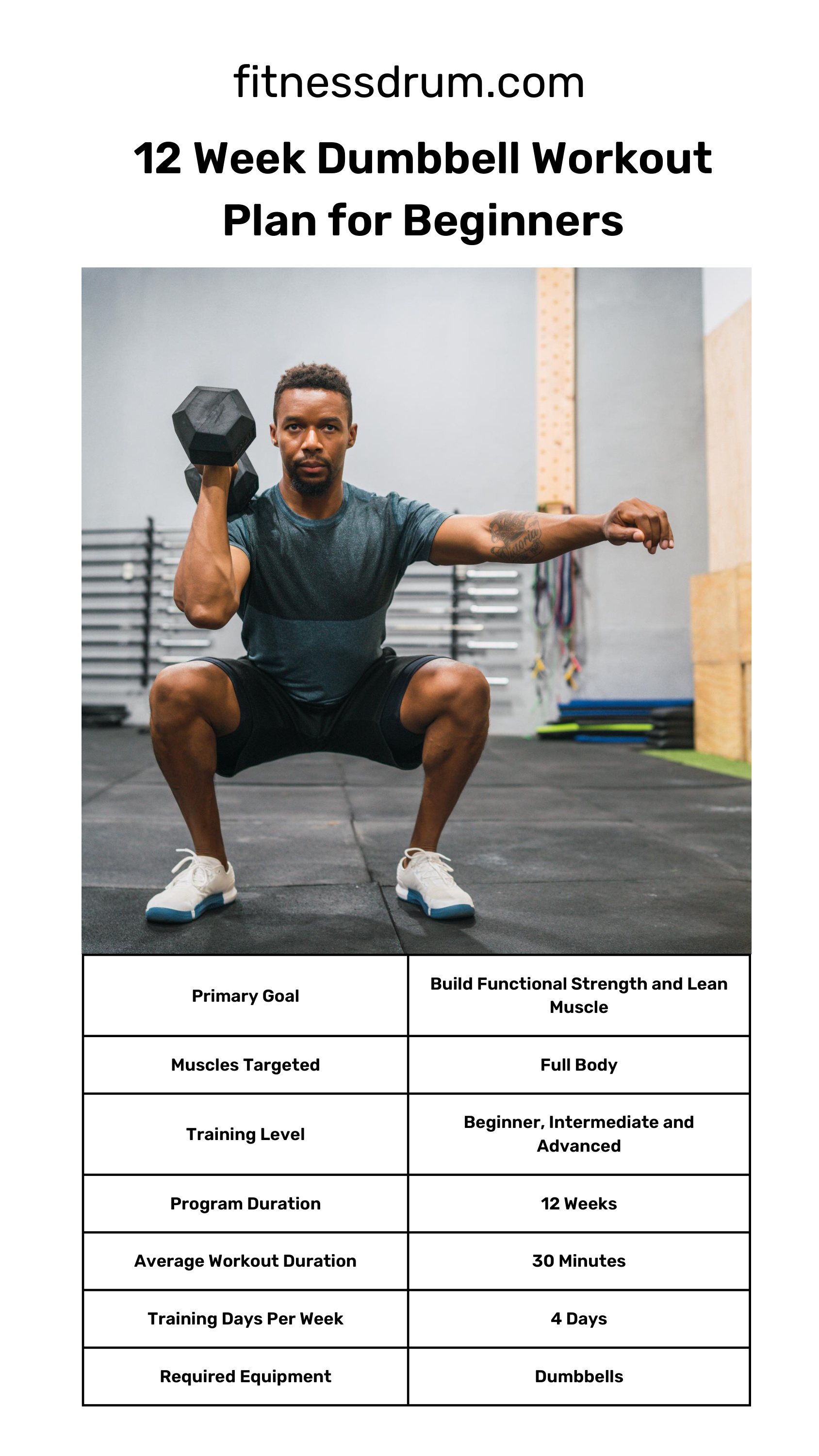 12 Week Dumbbell Workout Plan book cover