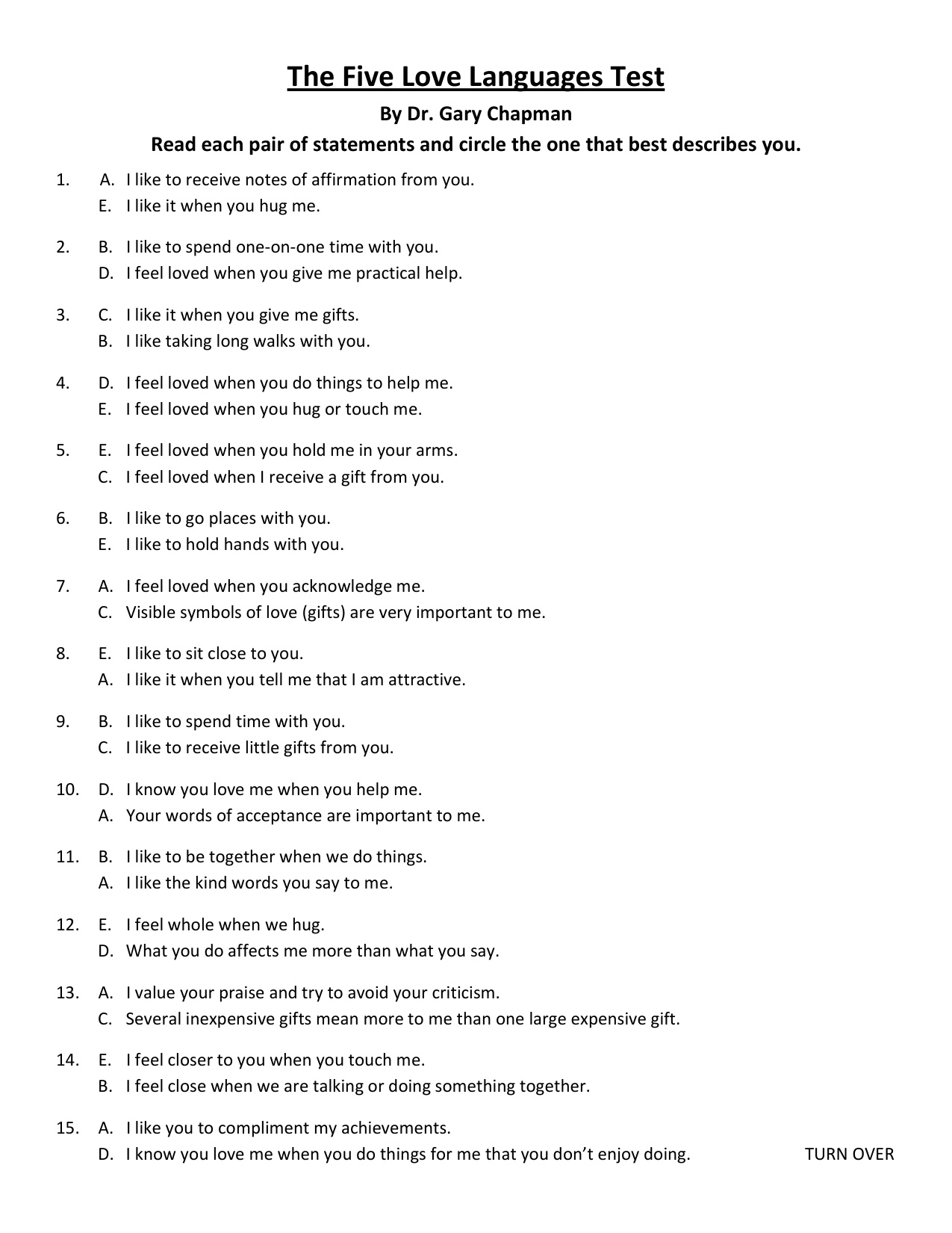 5 Love Languages Test book cover