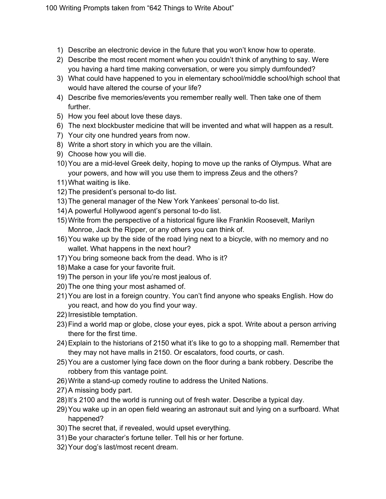 642 Tiny Things To Write About book cover