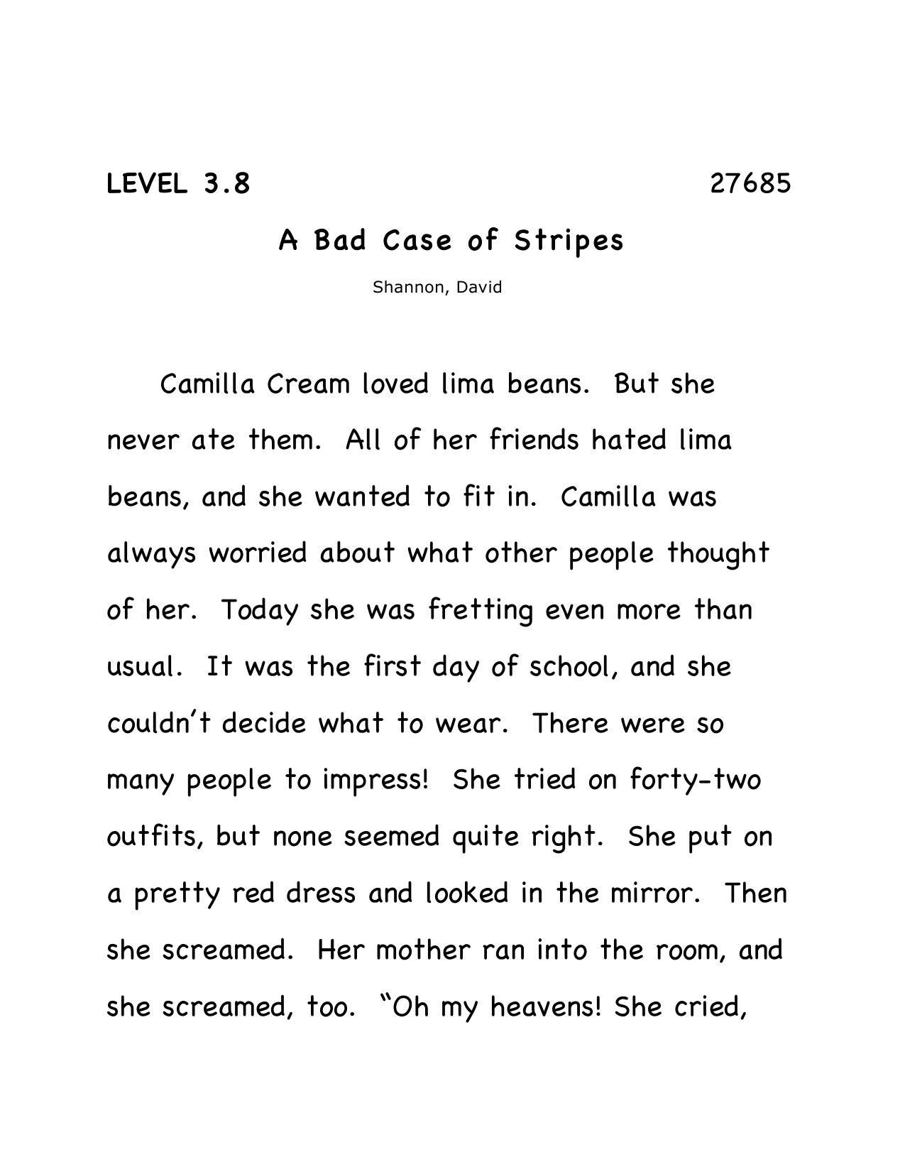 A Bad Case Of Stripes book cover