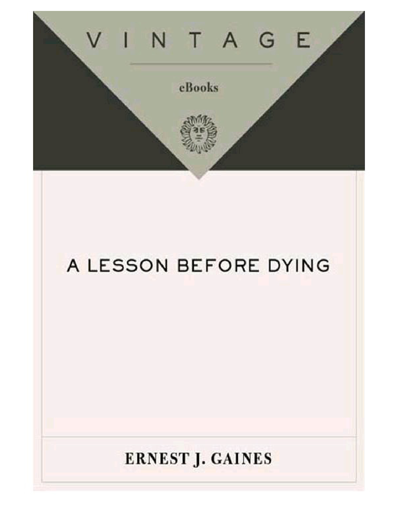 A Lesson Before Dying book cover