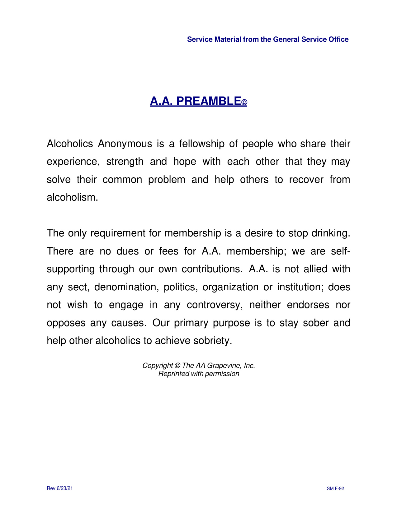 Aa Preamble book cover
