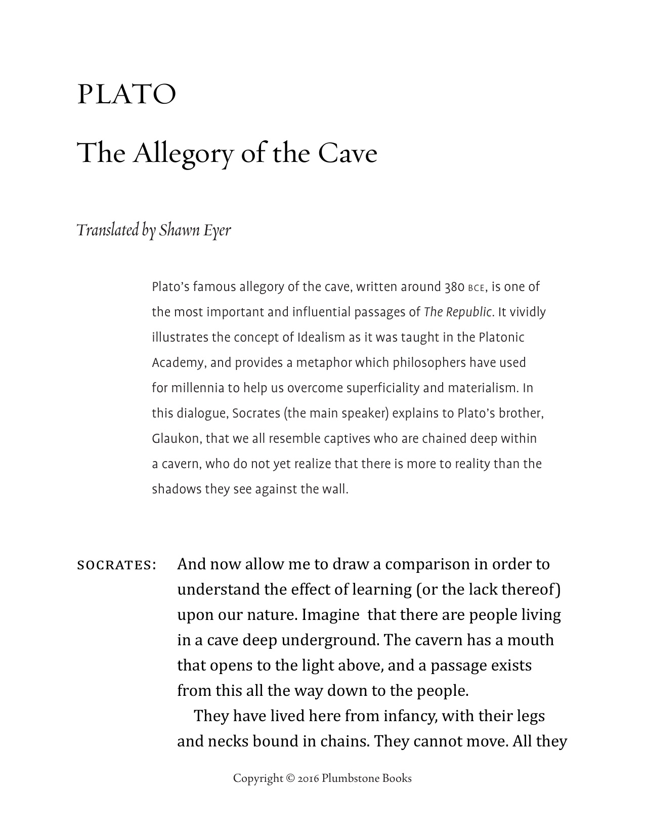 Allegory Of The Cave book cover