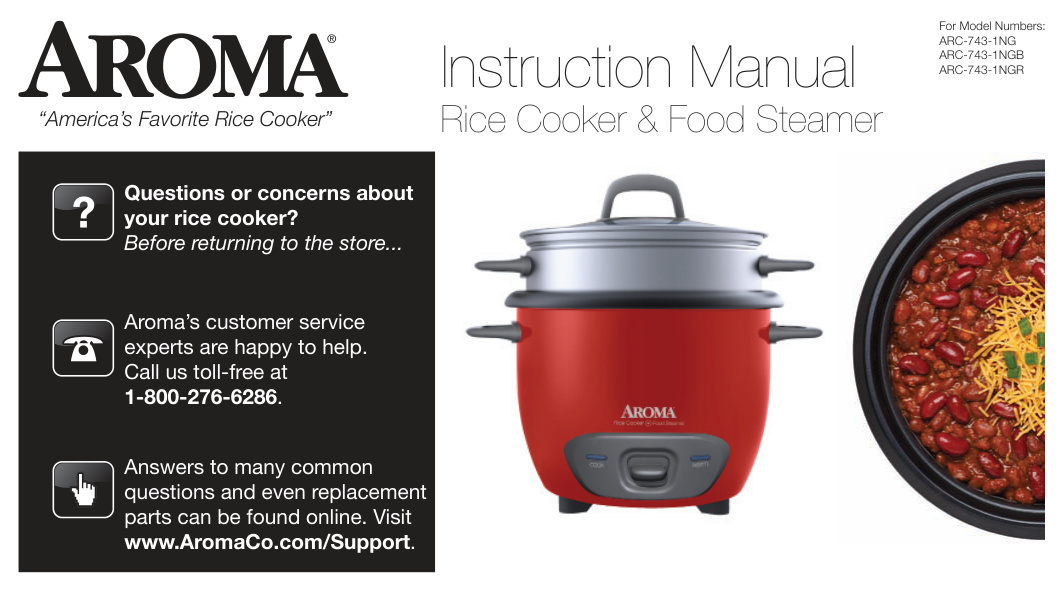 Aroma Rice Cooker Instructions book cover
