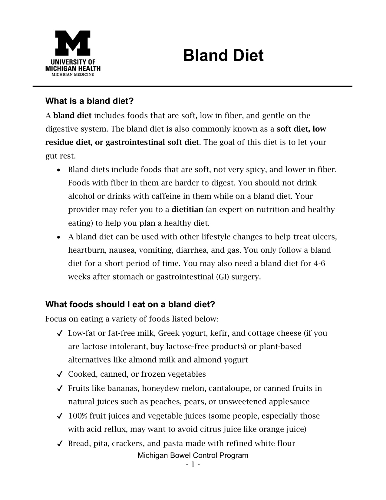 Bland Diet Food List book cover