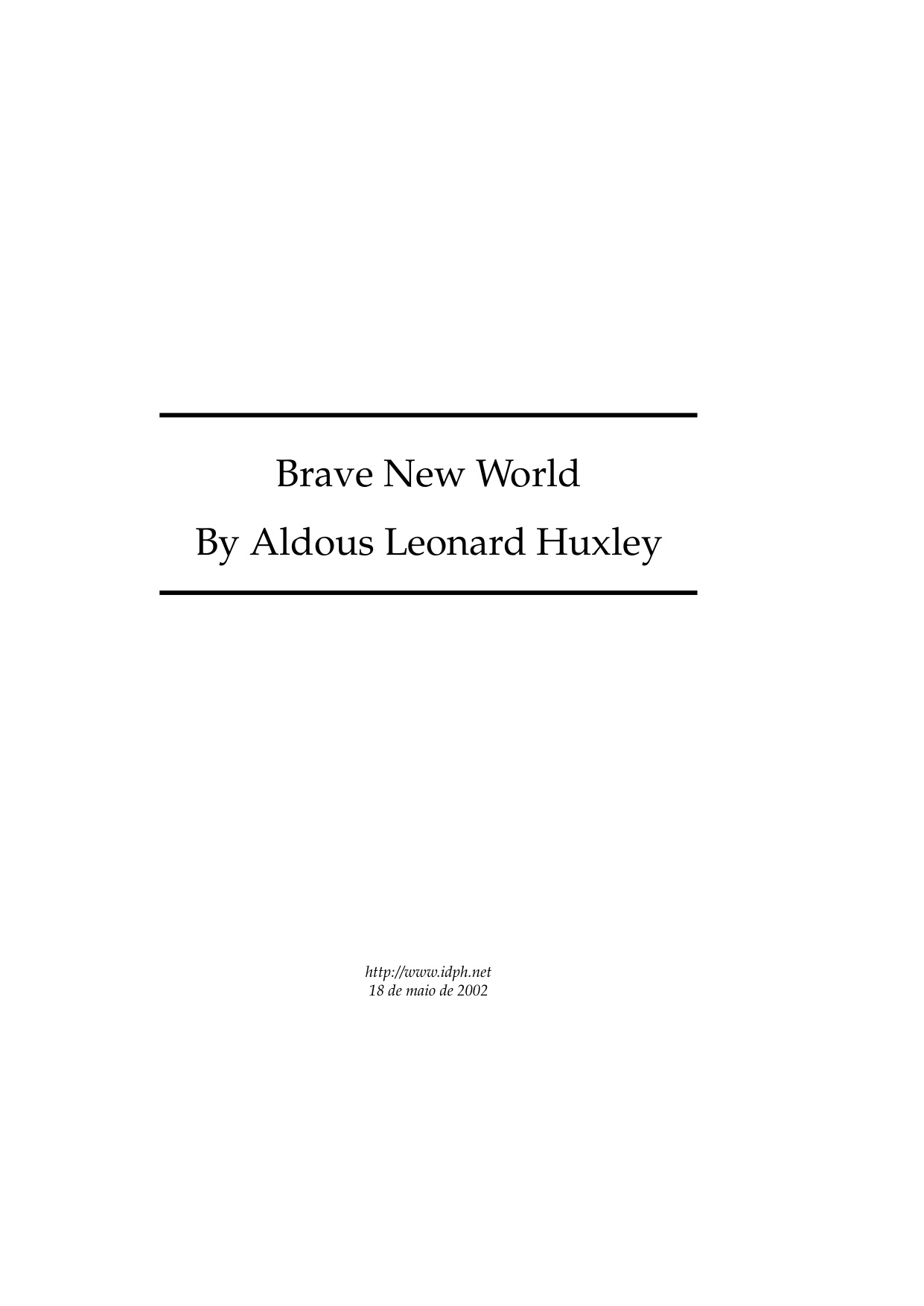 Brave New World book cover