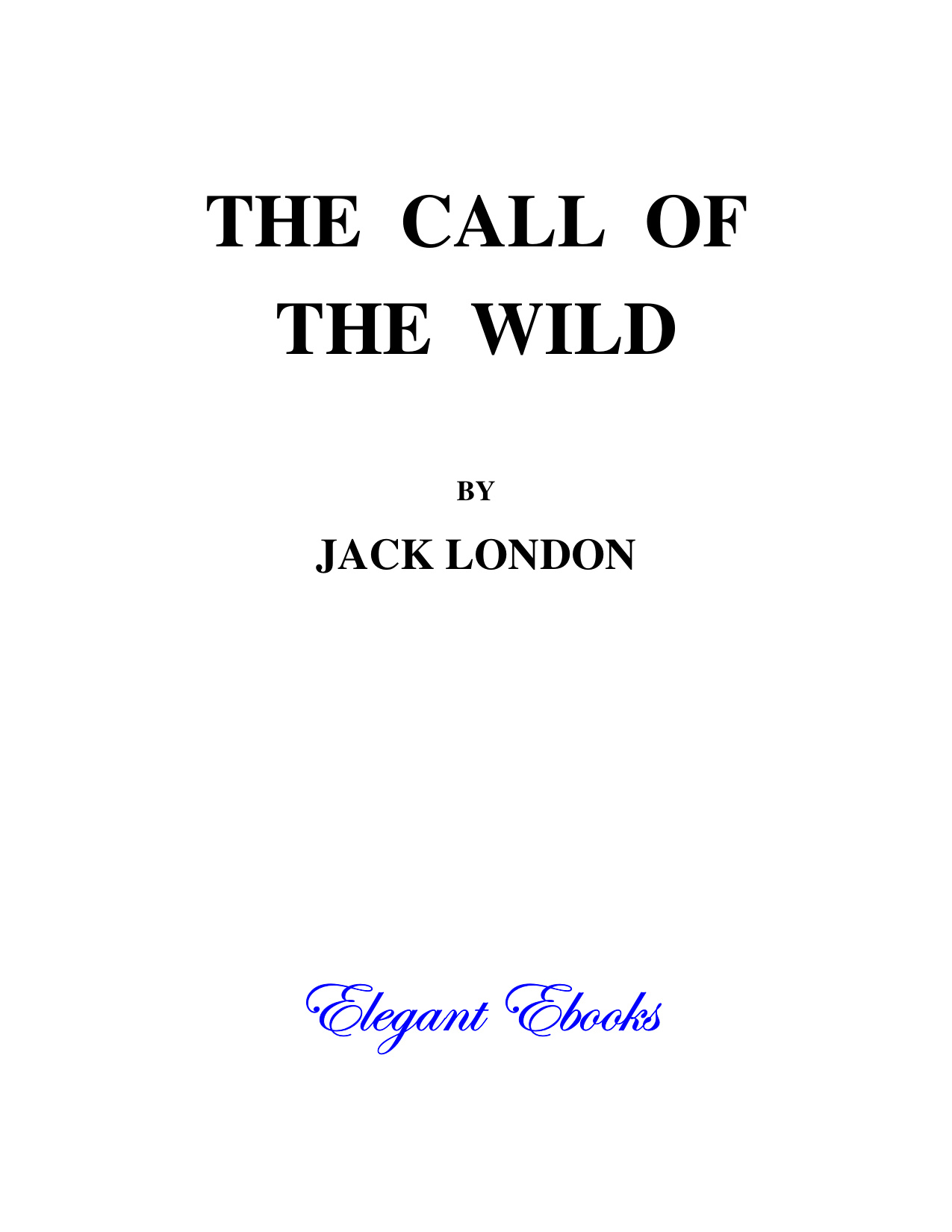 Call Of The Wild book cover