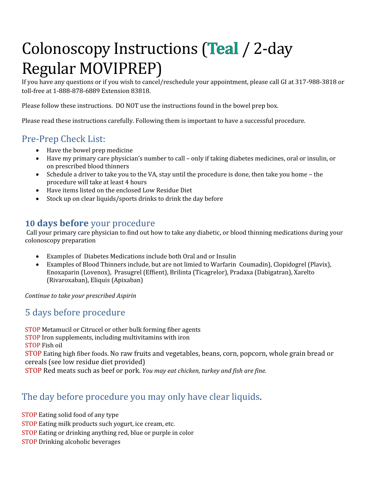 Colonoscopy Prep Instructions book cover