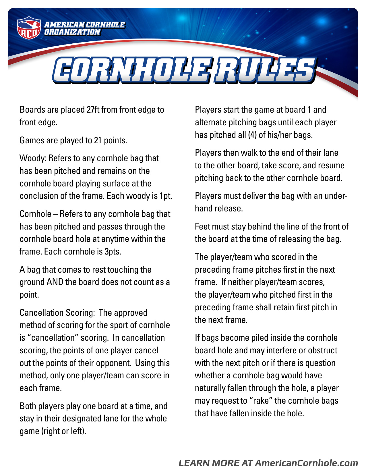 Cornhole Rules book cover