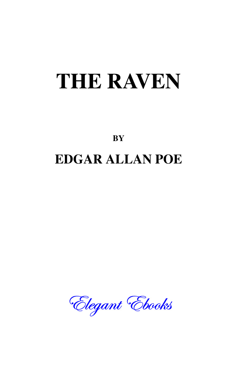 Edgar Allan Poe The Raven book cover