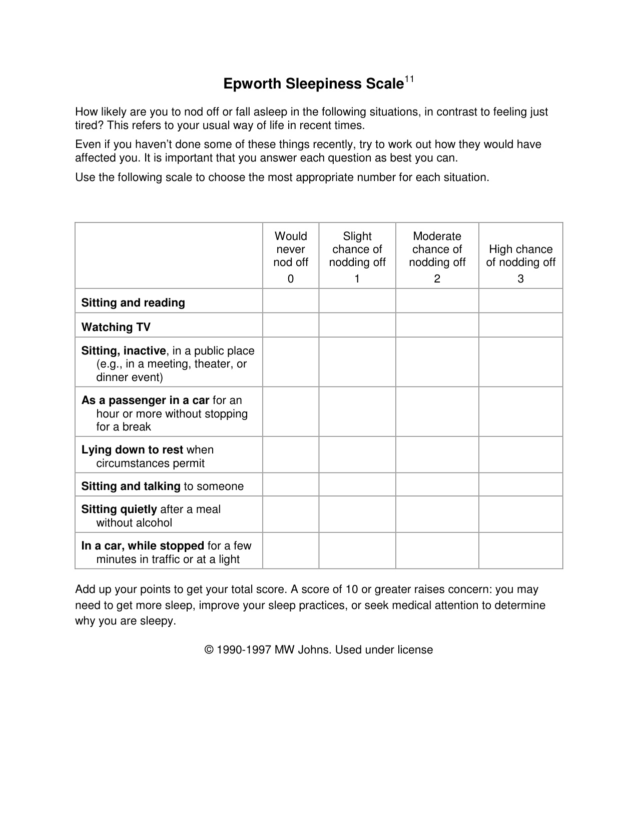 Epworth Sleepiness Scale book cover
