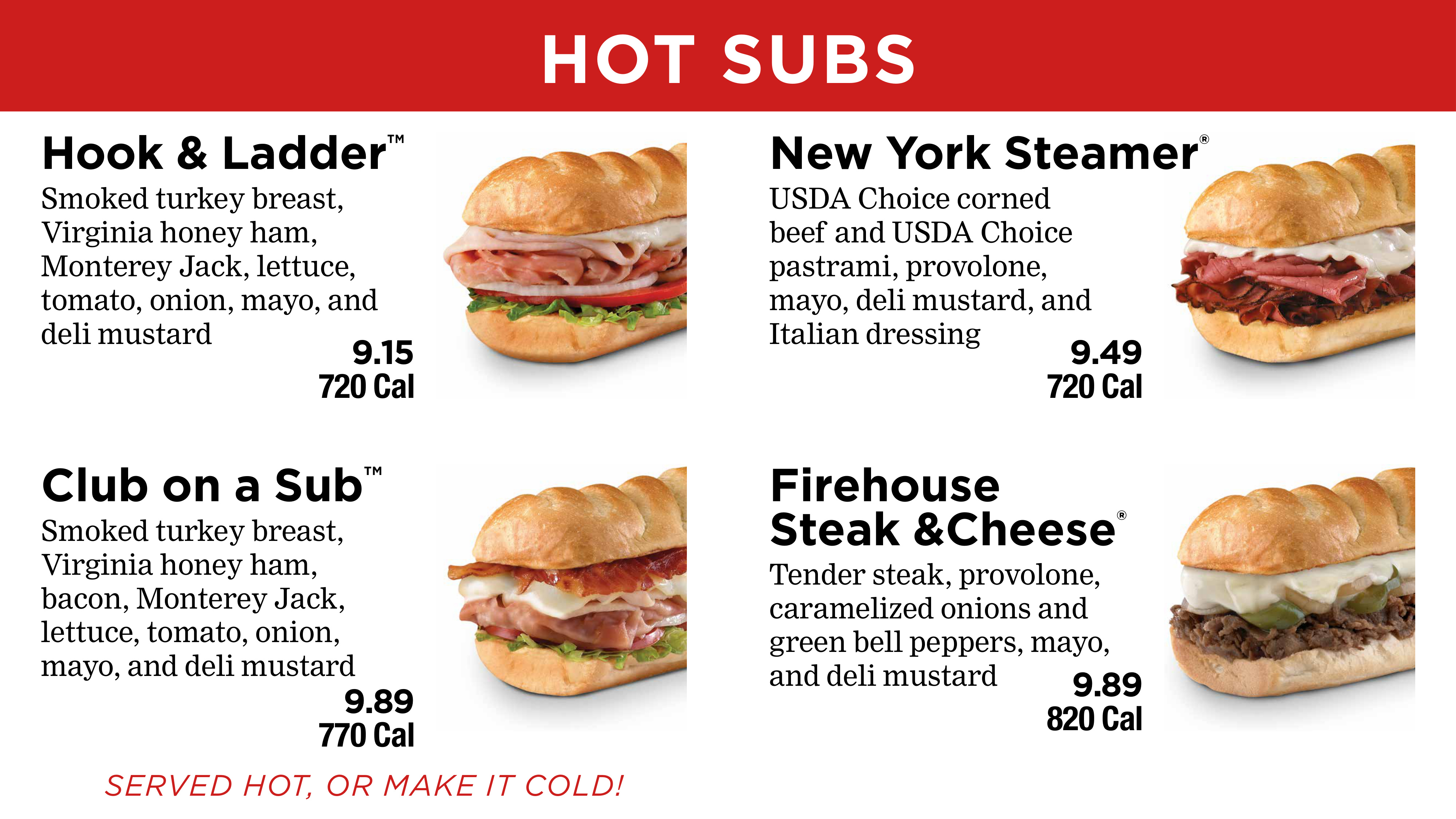 Firehouse Subs Menu book cover