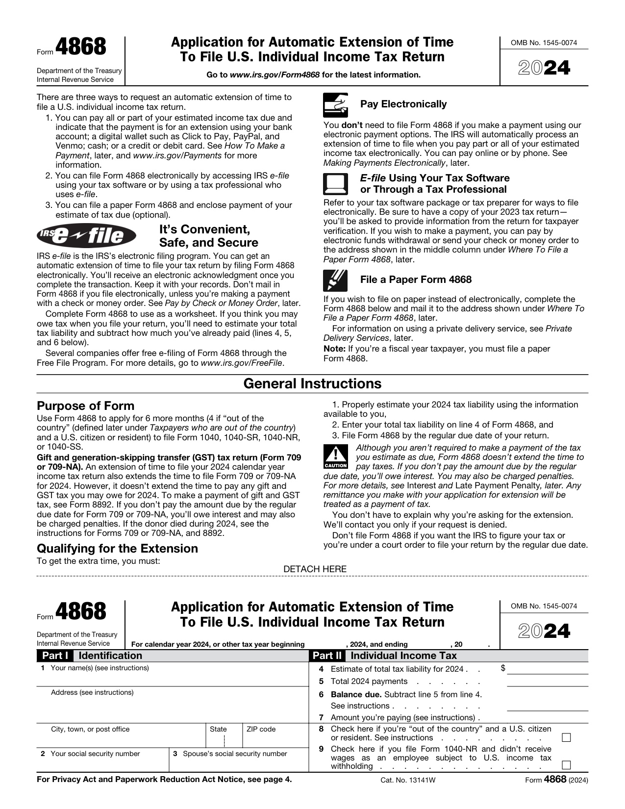 Form 4868 book cover