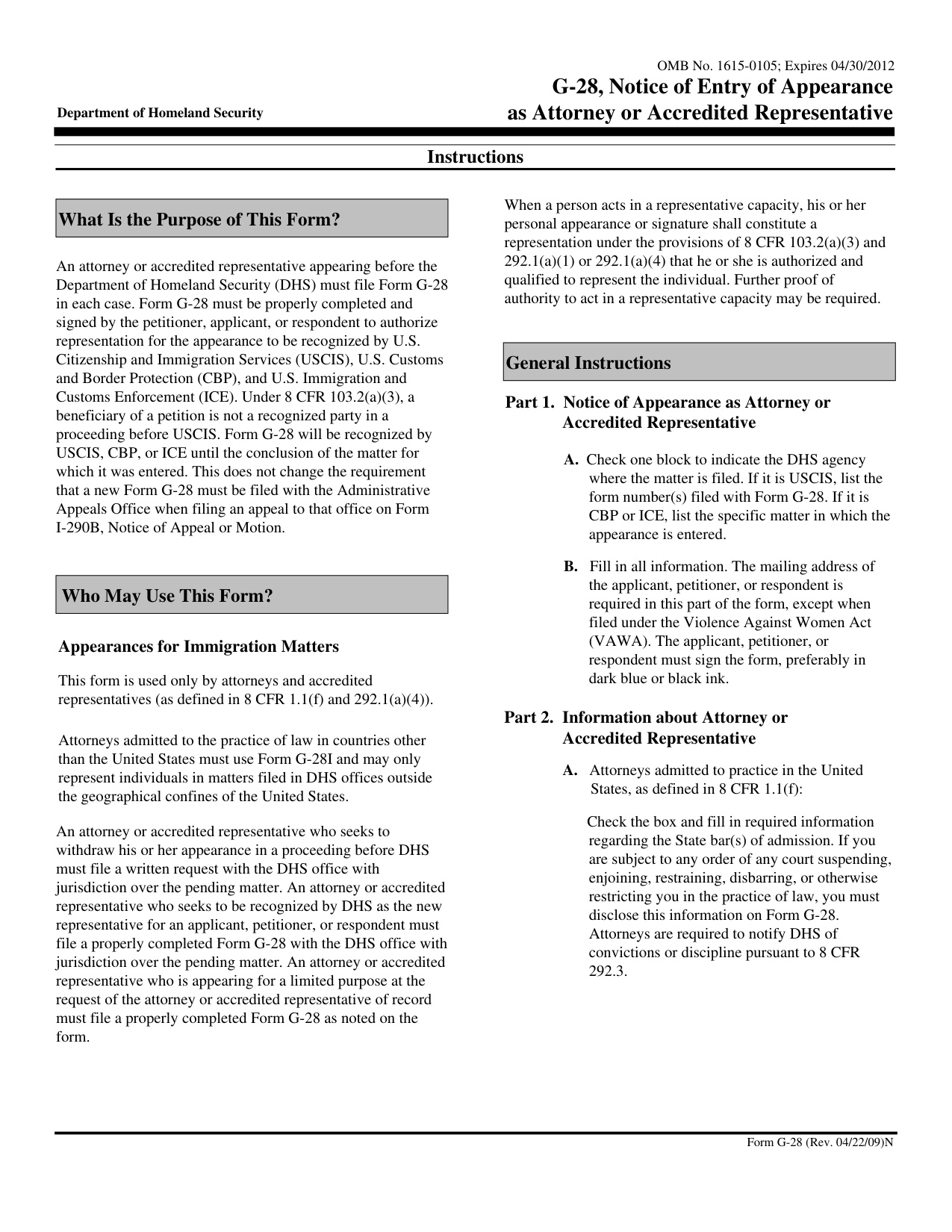 G-28 Form book cover