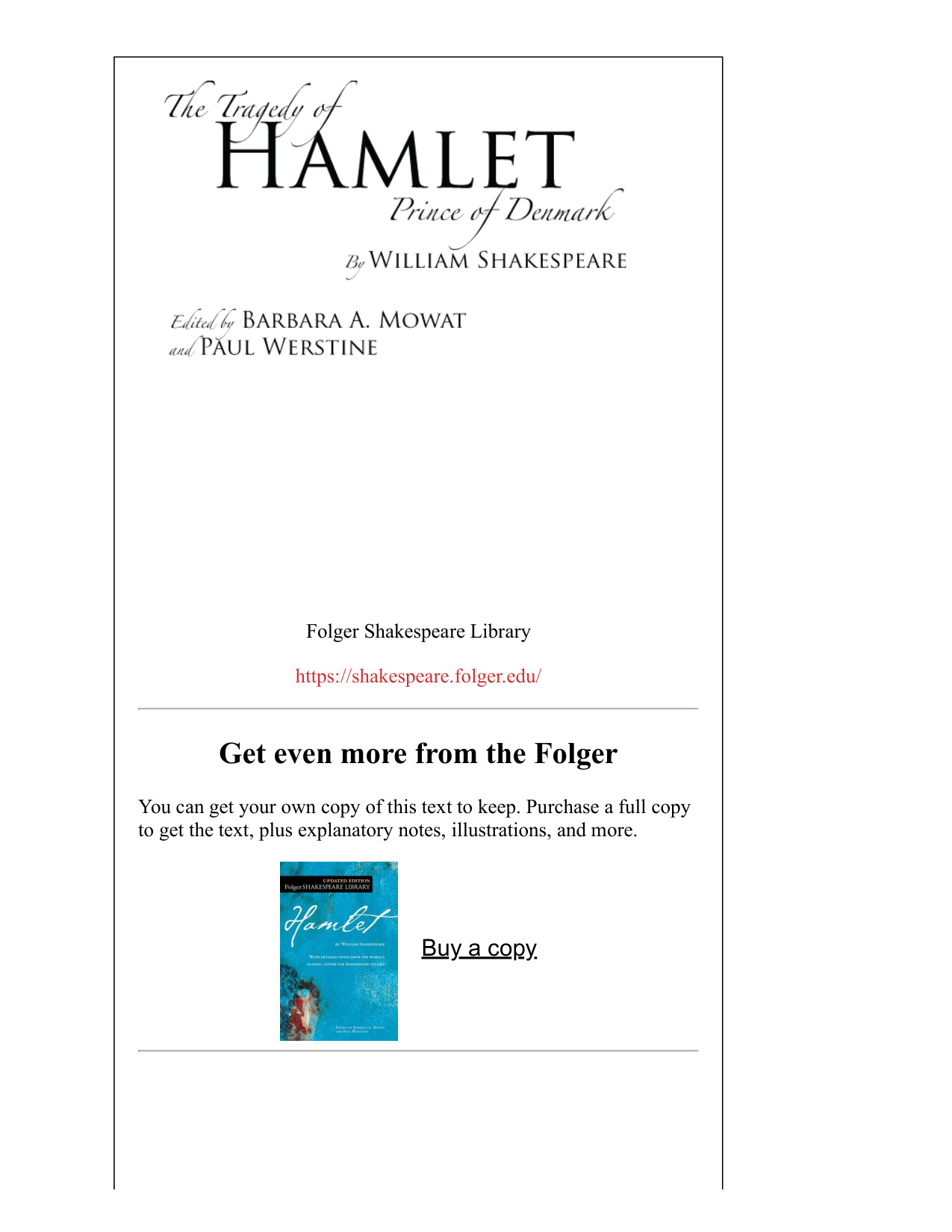 Hamlet book cover