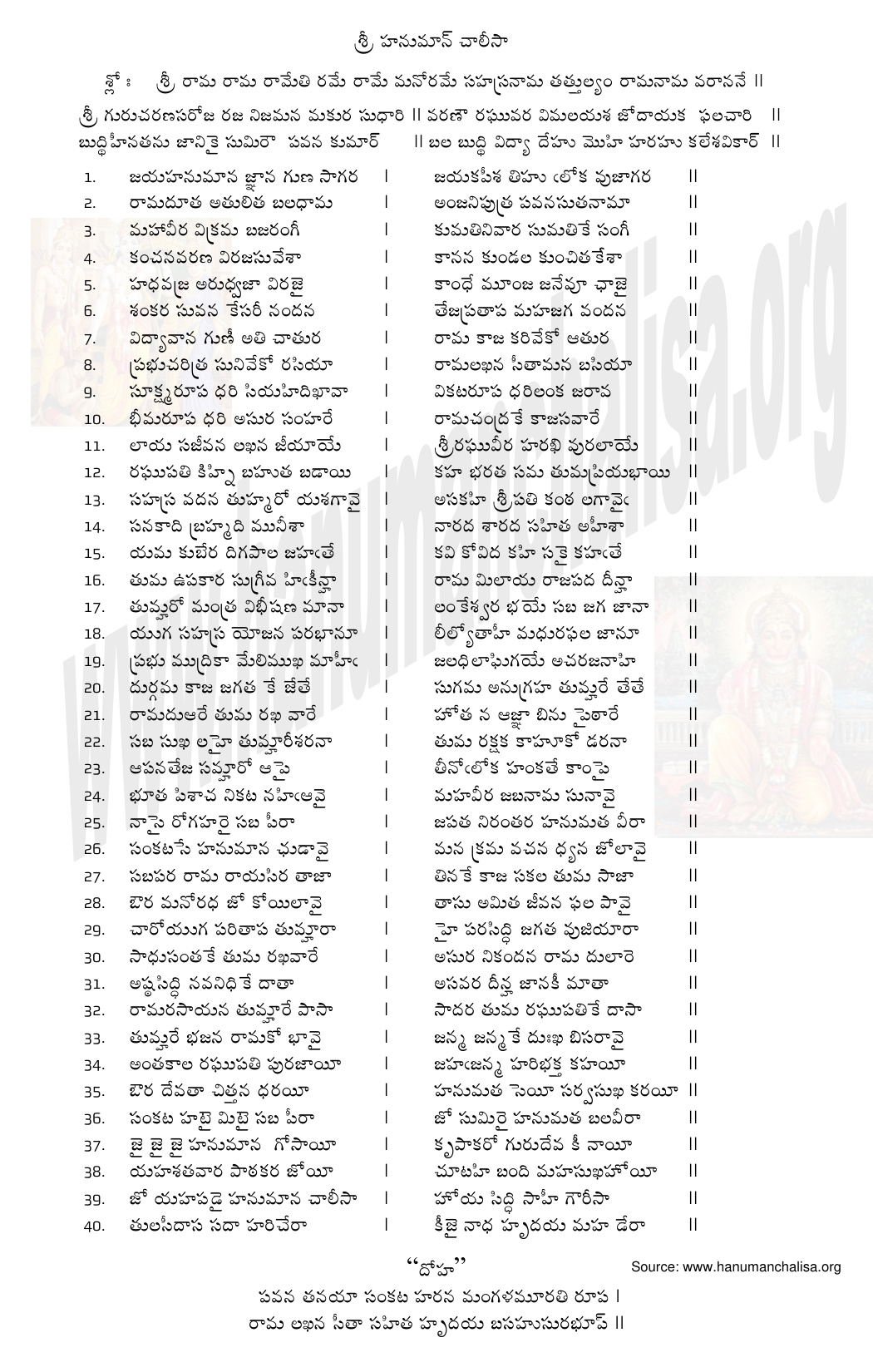 Hanuman Chalisa Telugu book cover