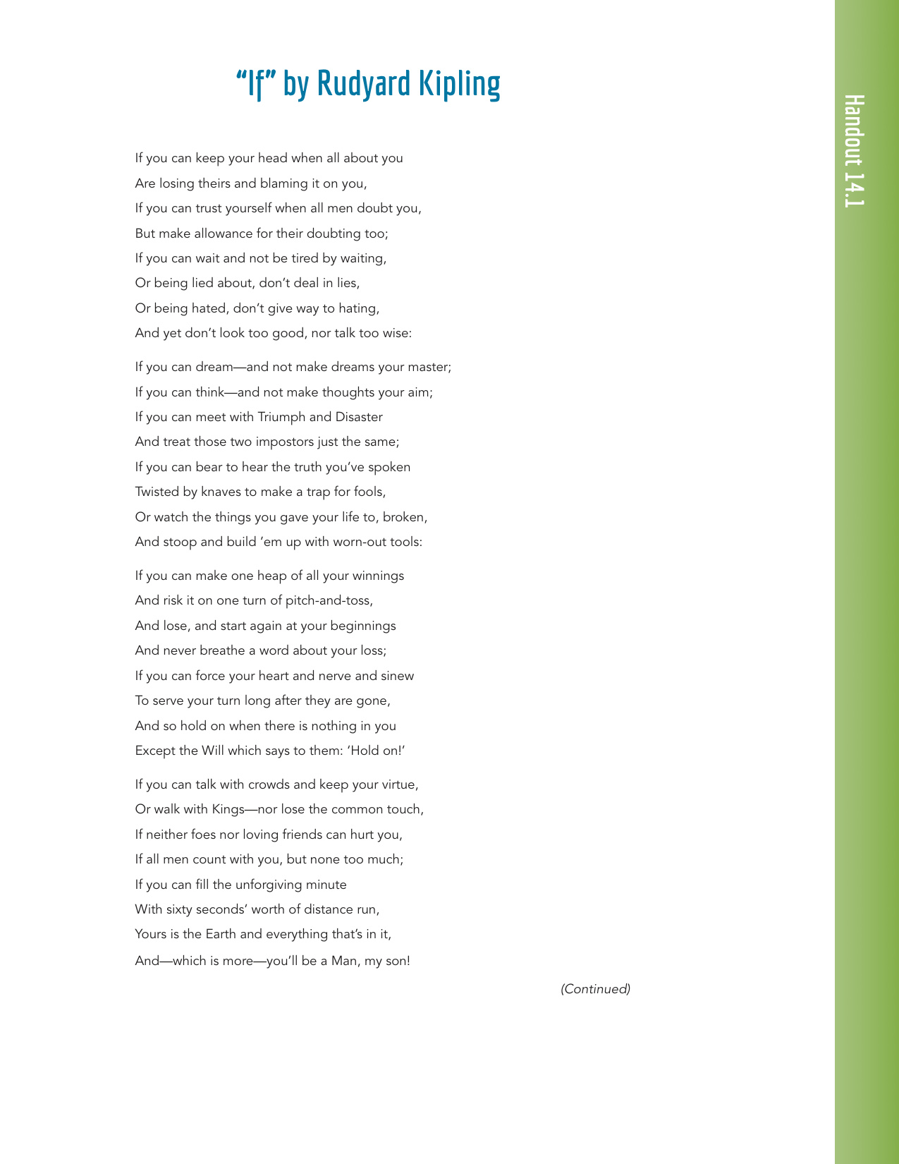 If By Rudyard Kipling book cover