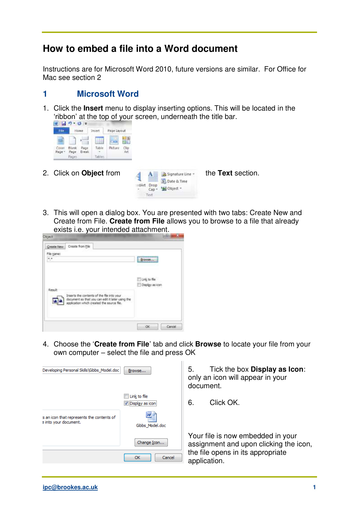 Insert  Into Word Document book cover
