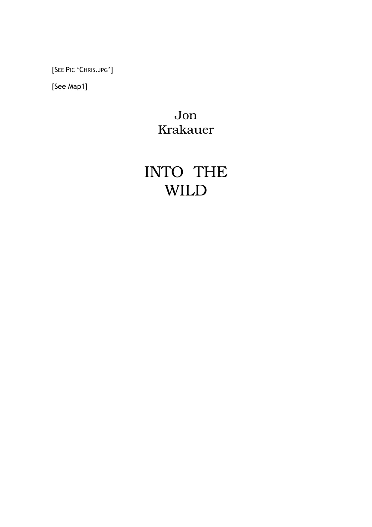Into The Wild book cover