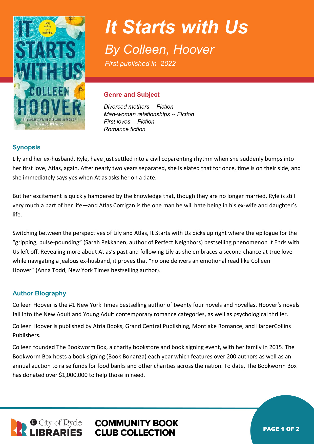 It Starts With Us book cover
