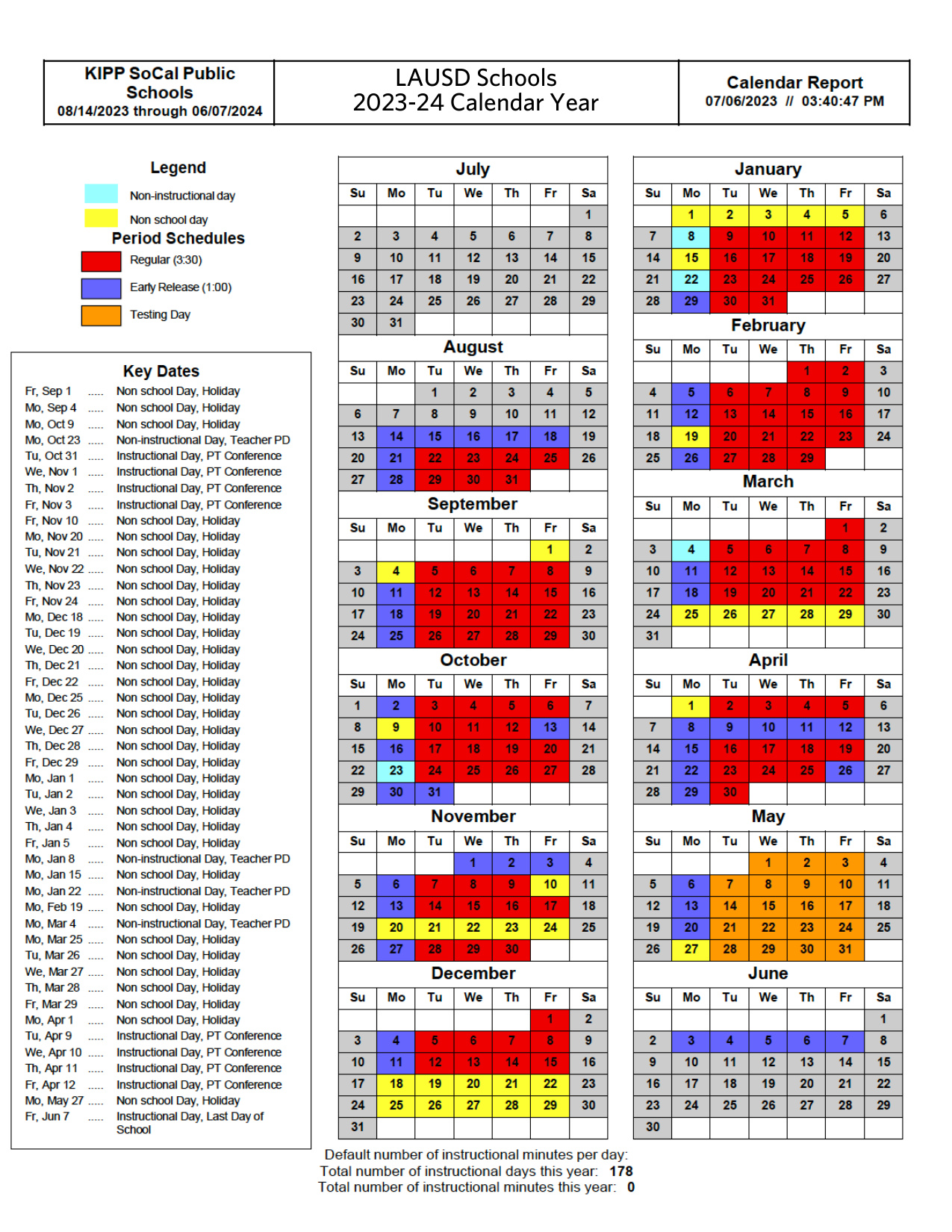 Lausd Calendar 2023-24 book cover