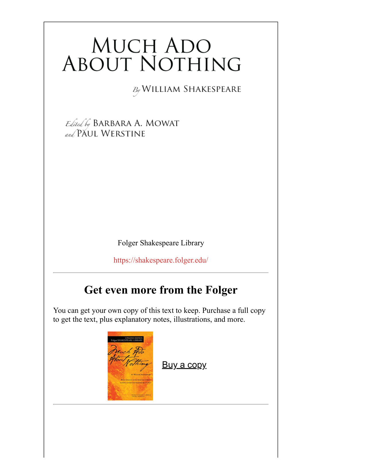 Much Ado About Nothing book cover