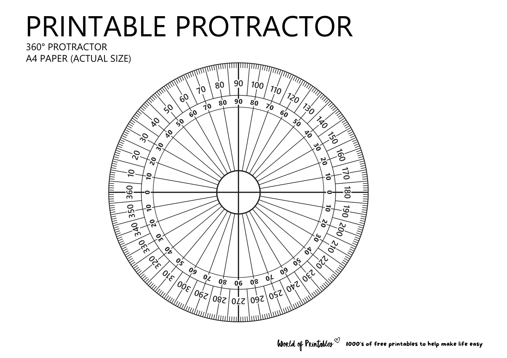 Printable Protractor book cover