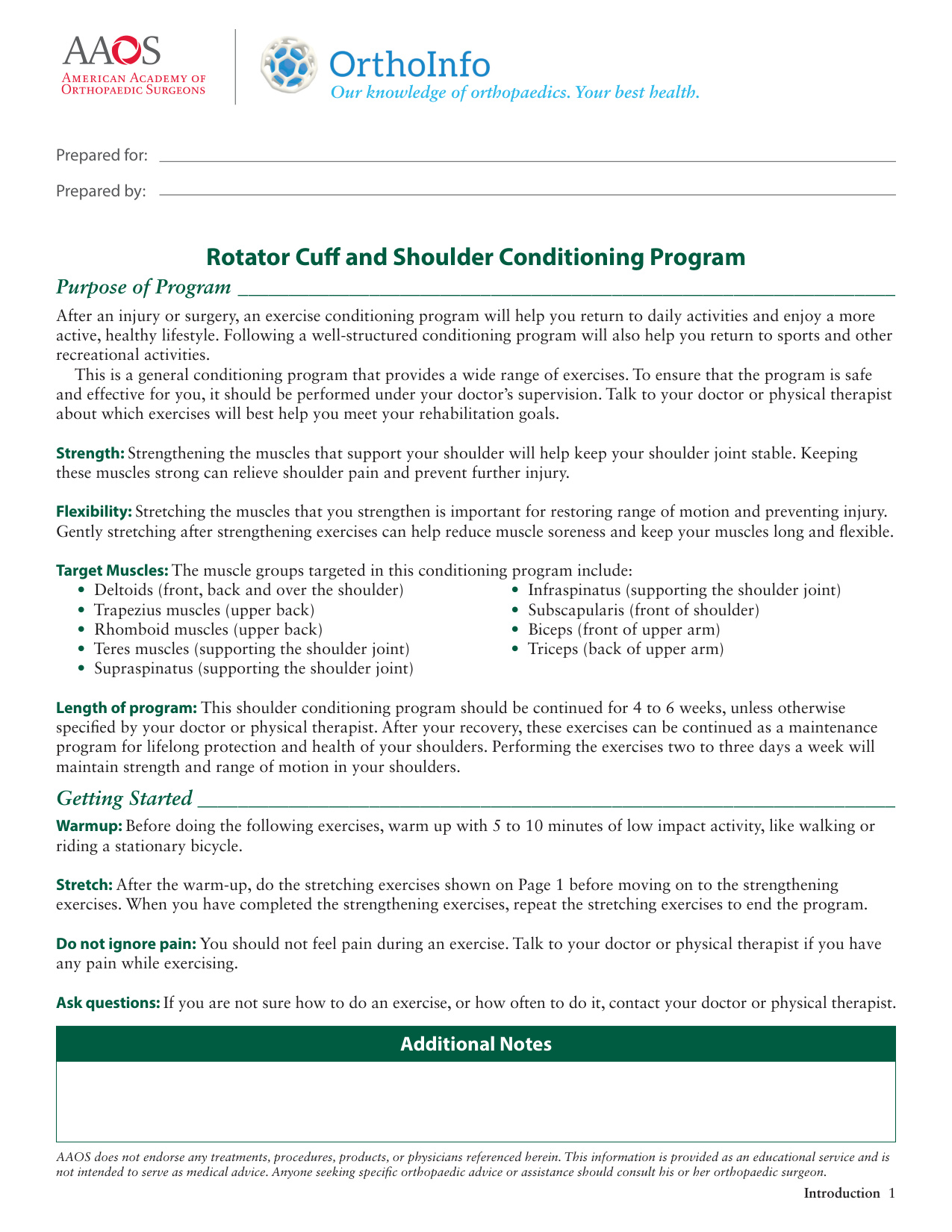 Printable Rotator Cuff Exercises book cover