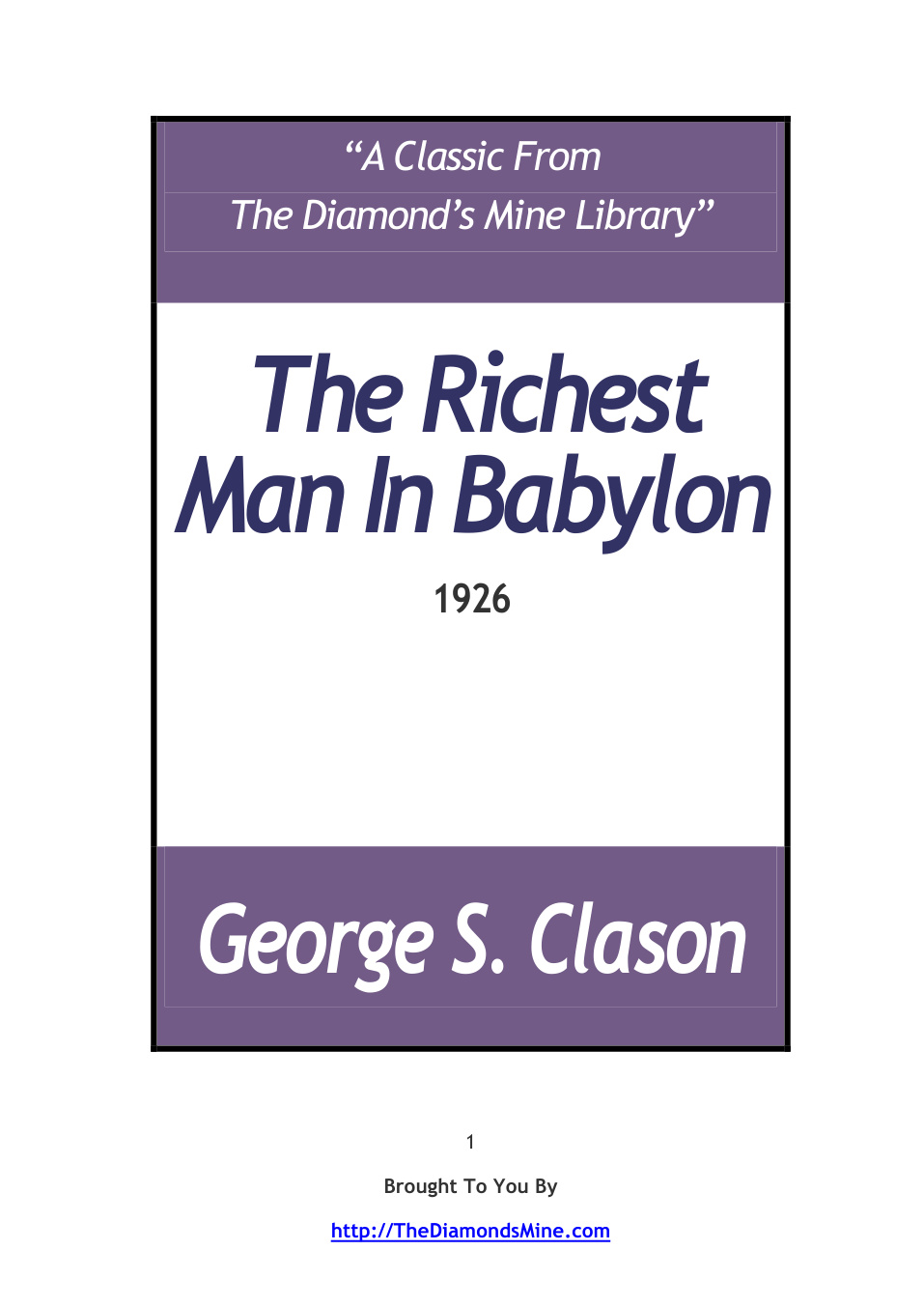 Richest Man In Babylon book cover