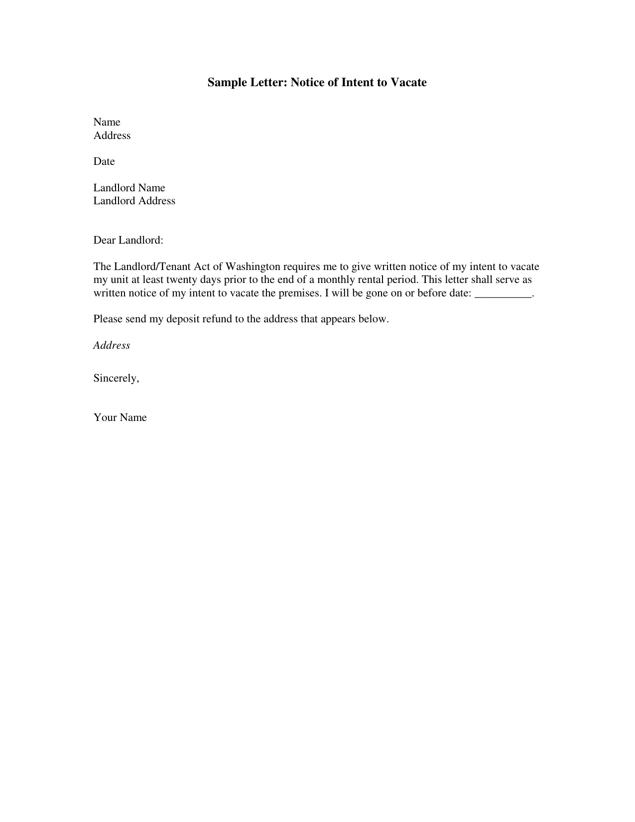 Sample Letter To Landlord Moving Out book cover