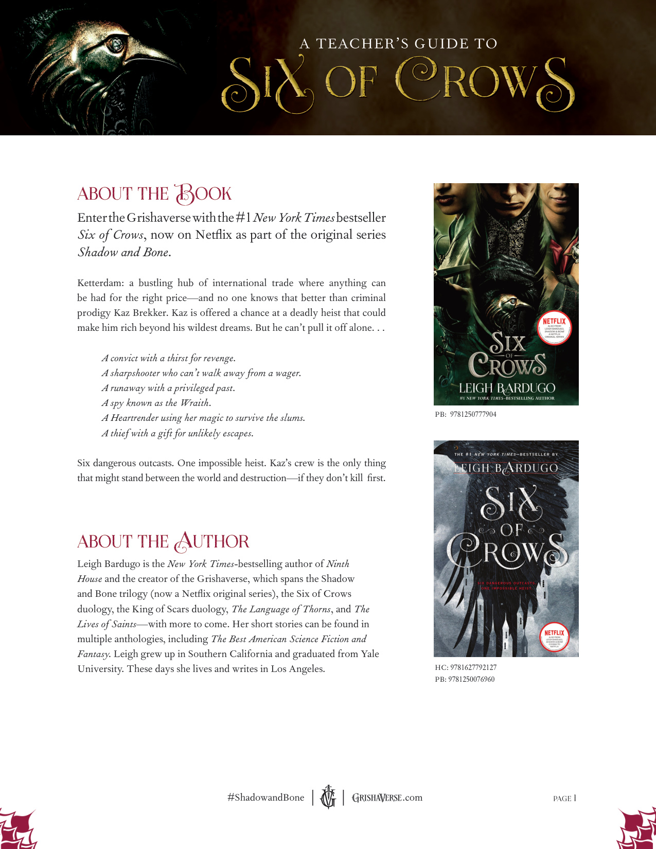 Six Of Crows book cover