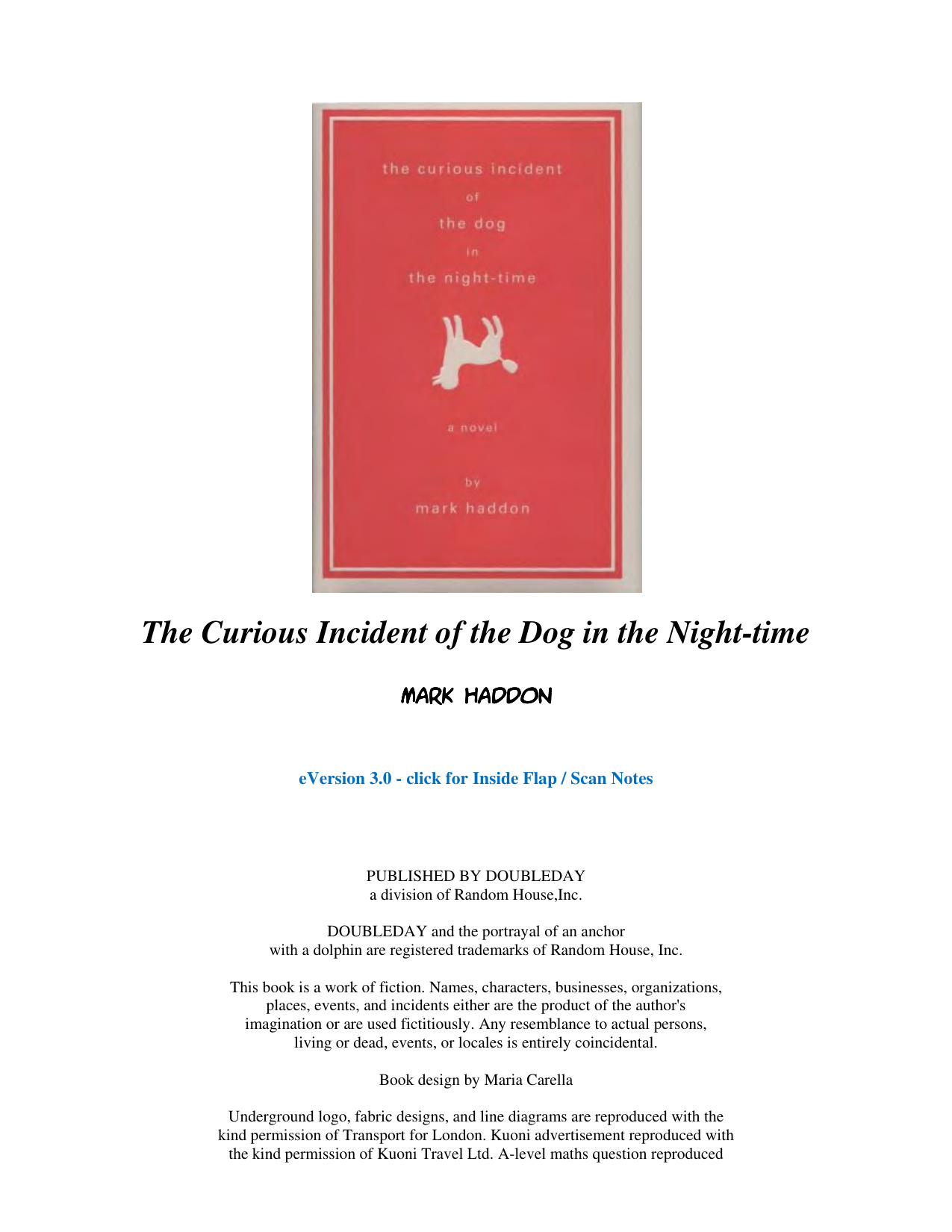 The Curious Incident Of The Dog In The Nighttime book cover