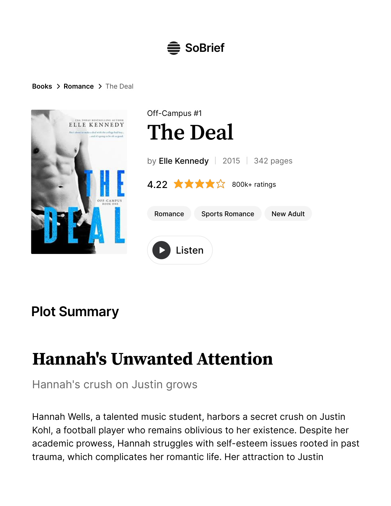 The Deal Elle Kennedy book cover
