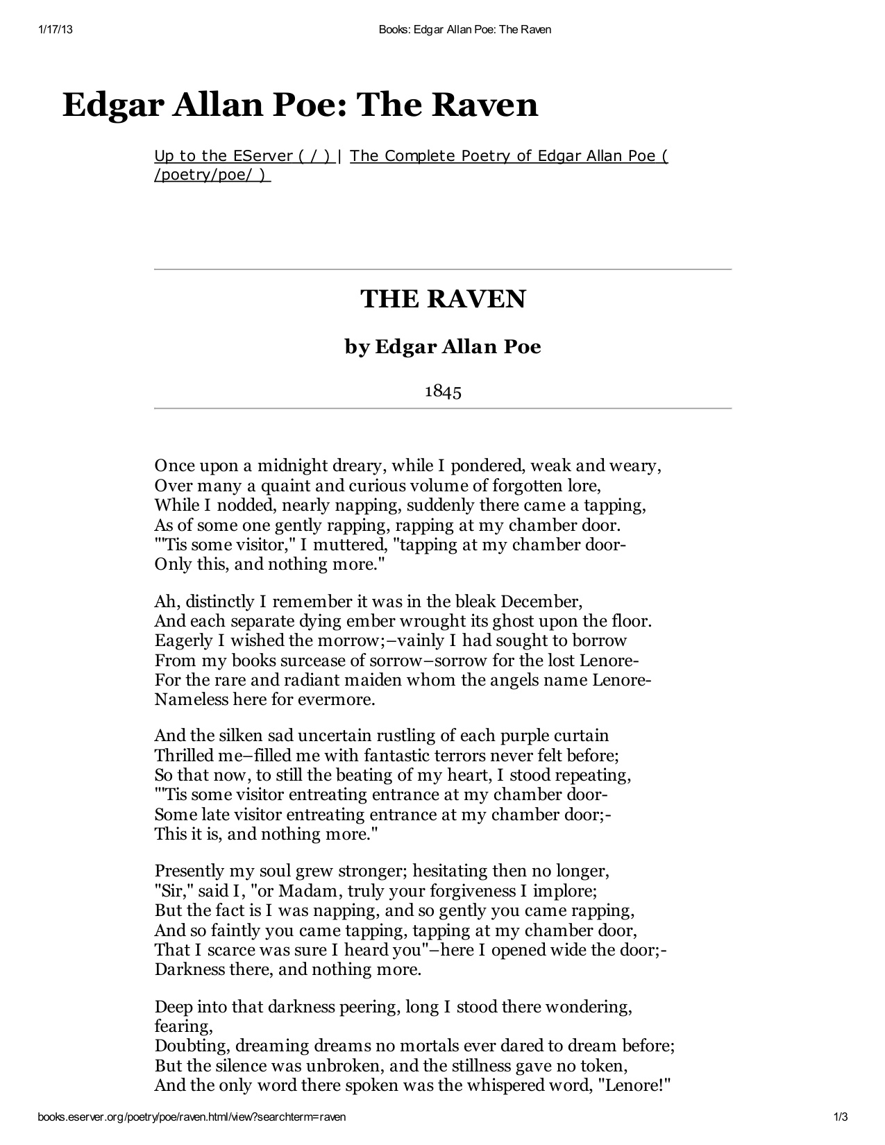 The Raven Poem book cover