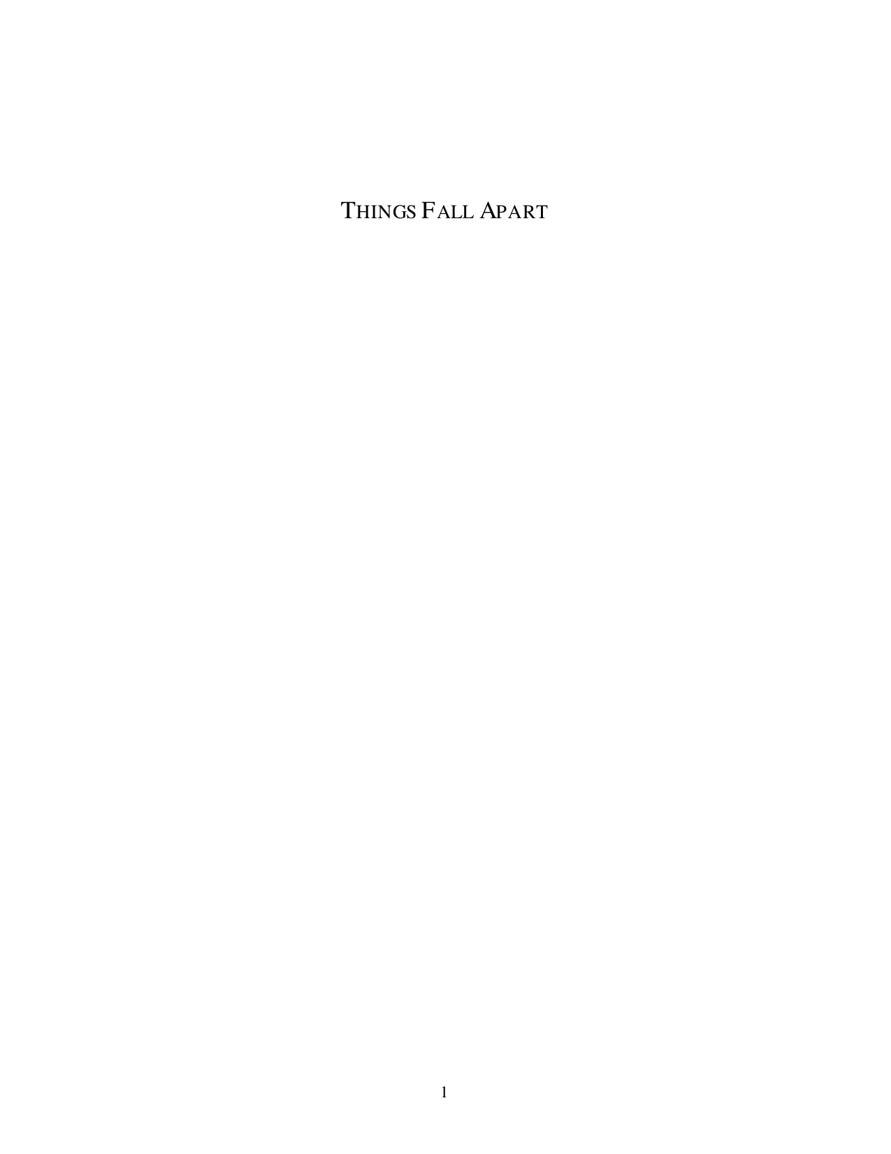 Things Fall Apart book cover