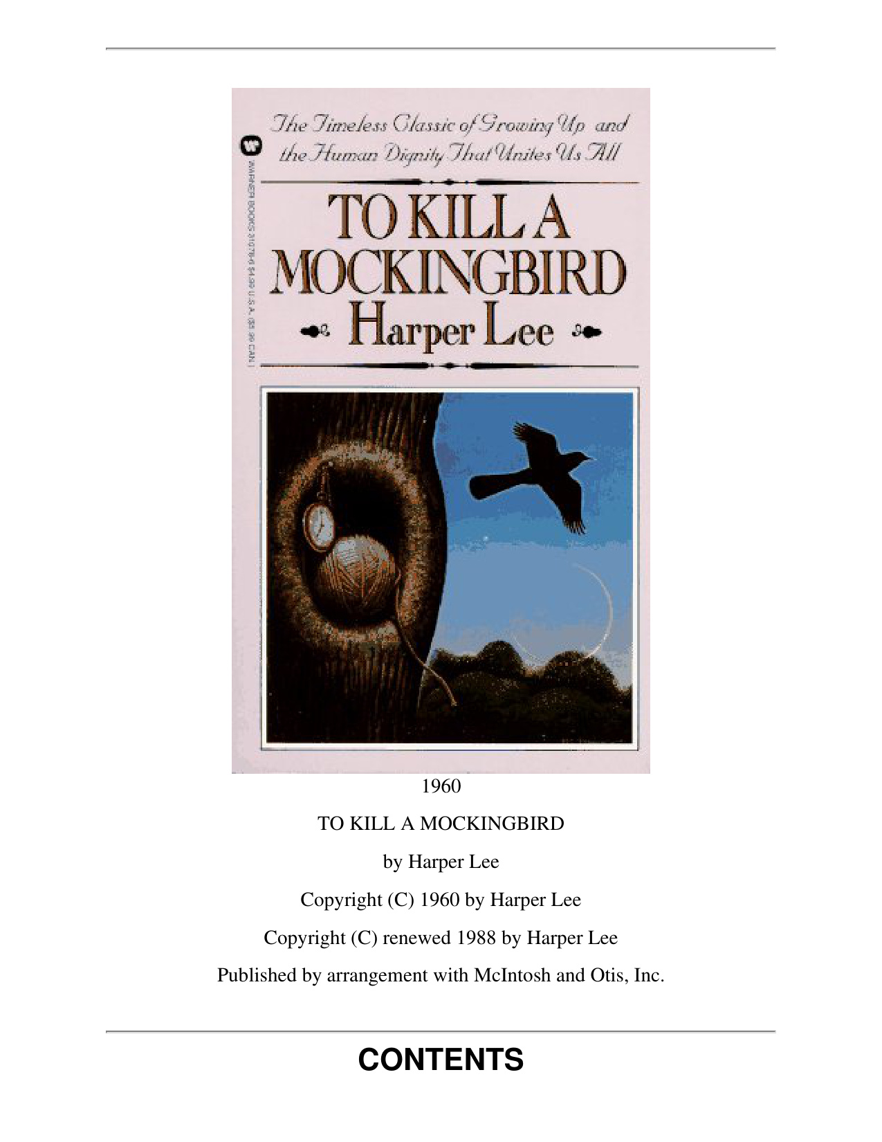 To Kill A Mocking Bird book cover