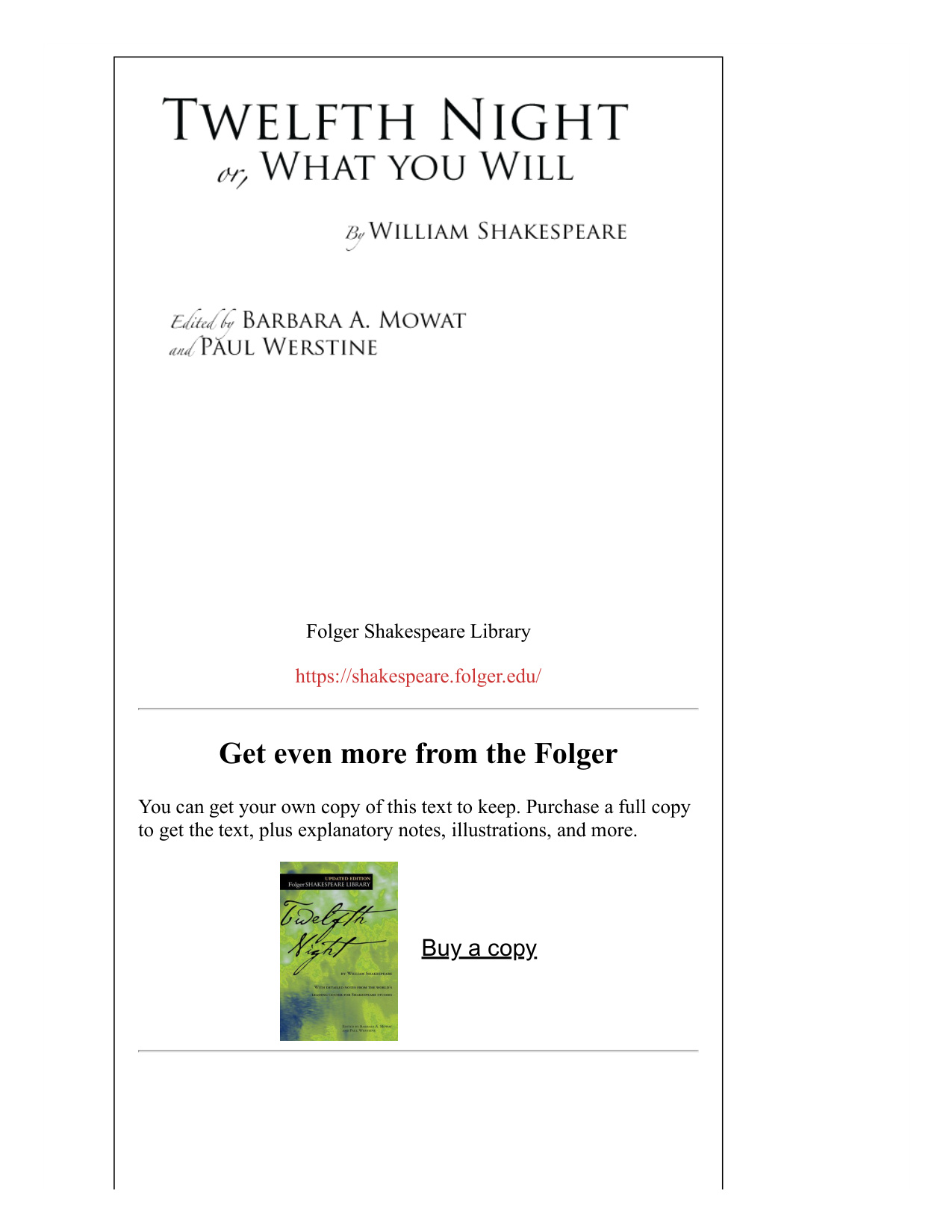 Twelfth Night book cover