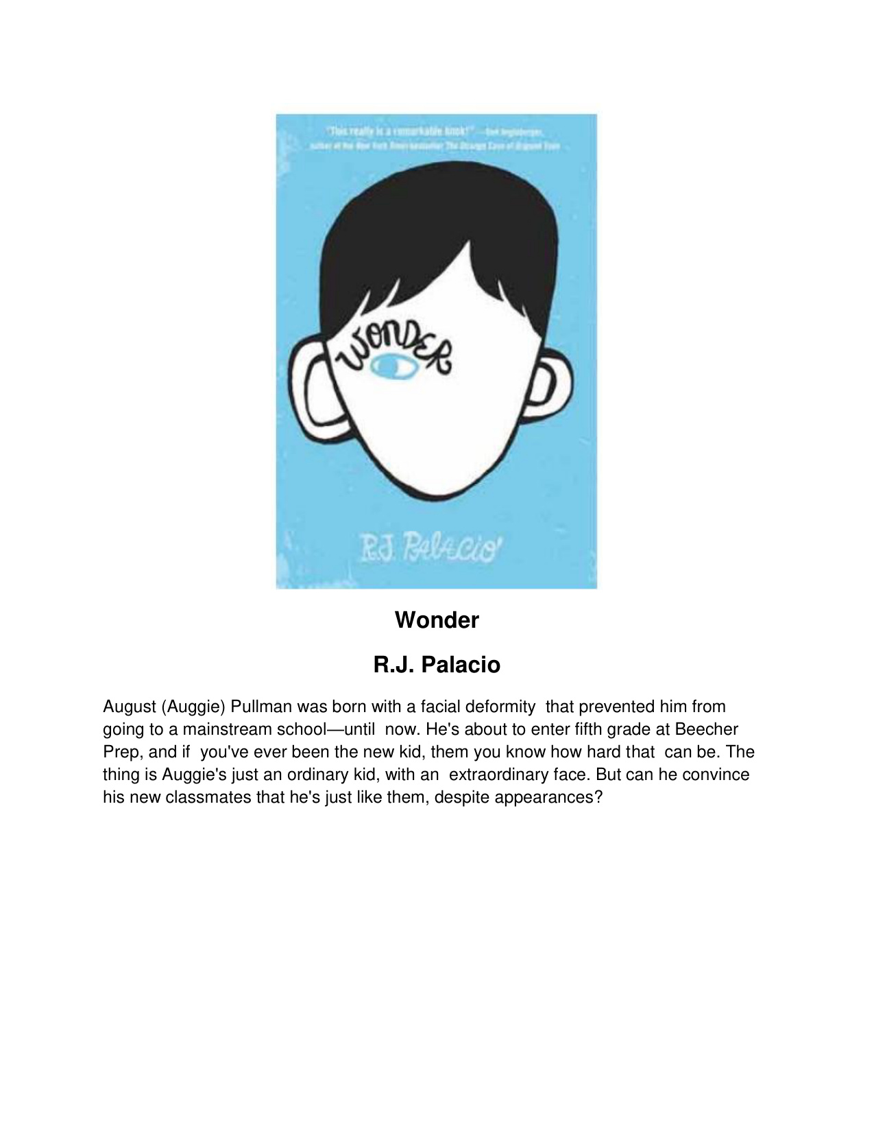 Wonder book cover