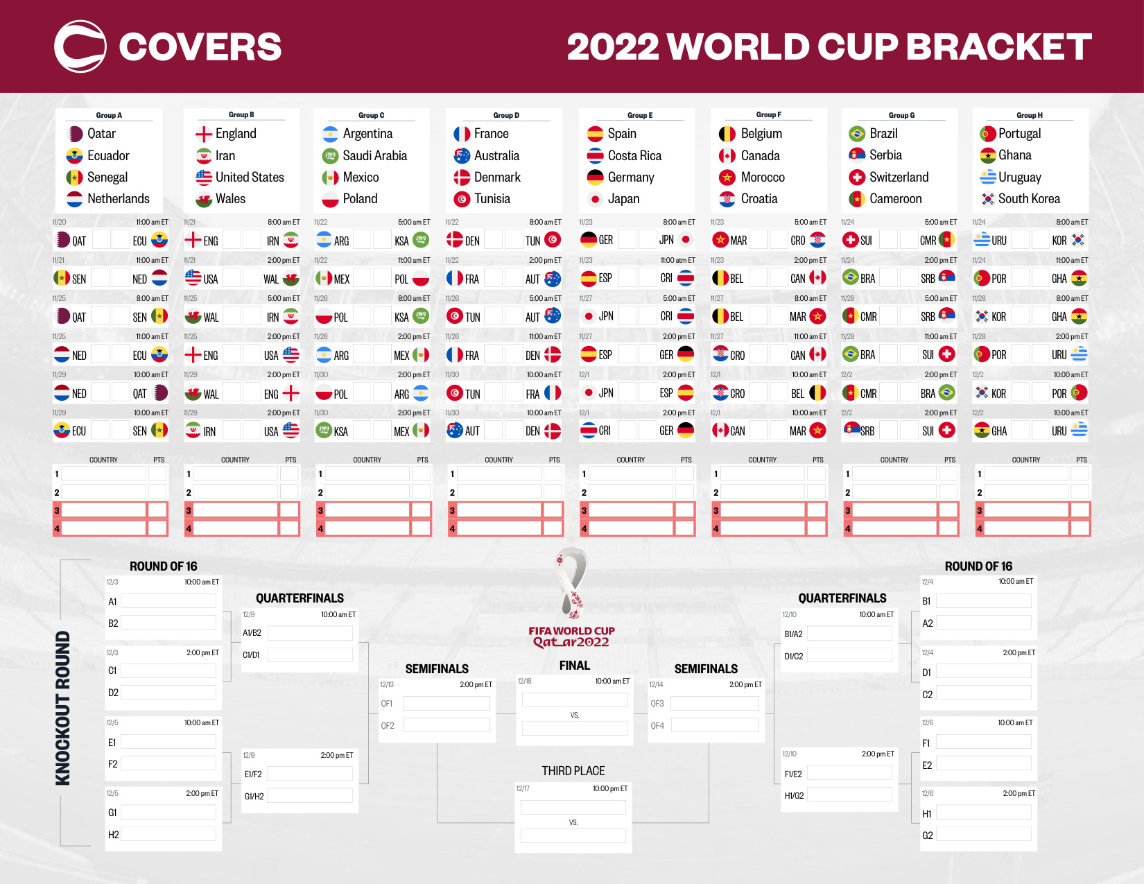World Cup Bracket 2022 book cover